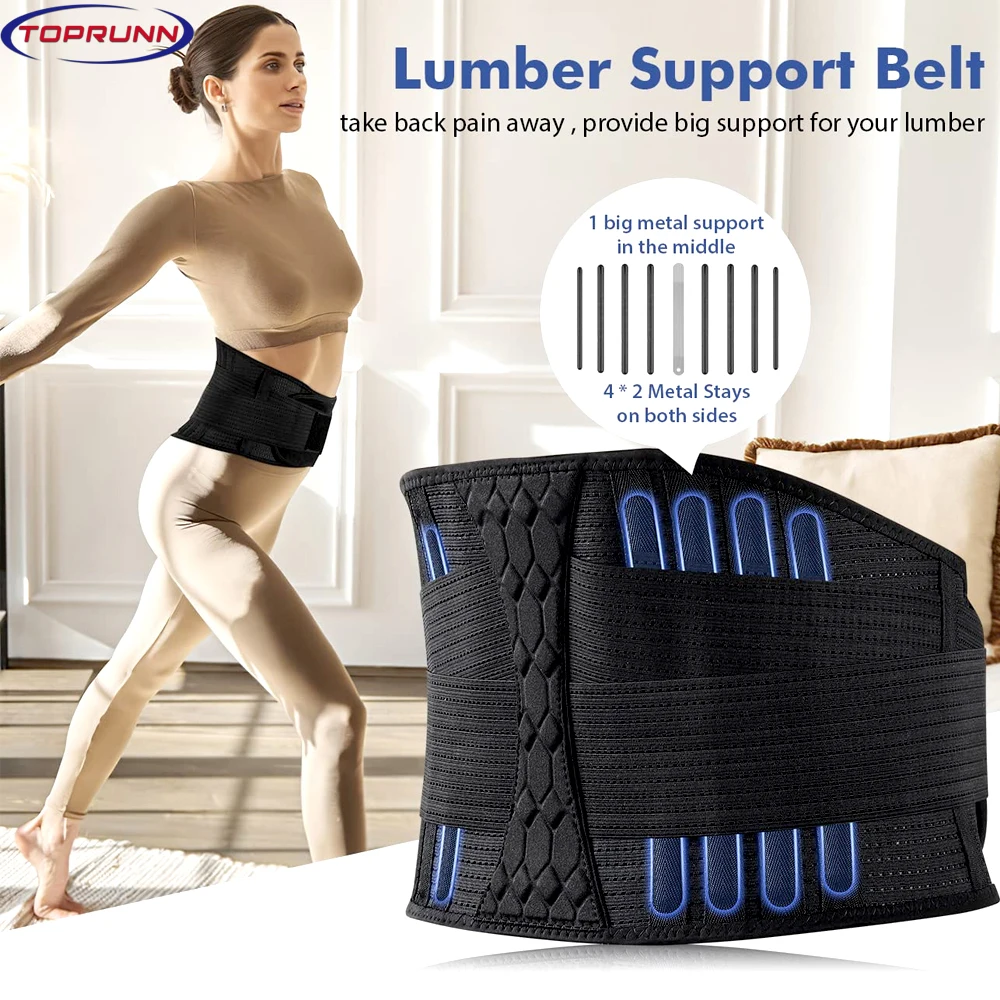 

Lumbar Support Belt Lower Back Brace for Lifting,Herniated Disc,Sciatica,Pain Relief,Breathable Lumbar Brace for Men&Women