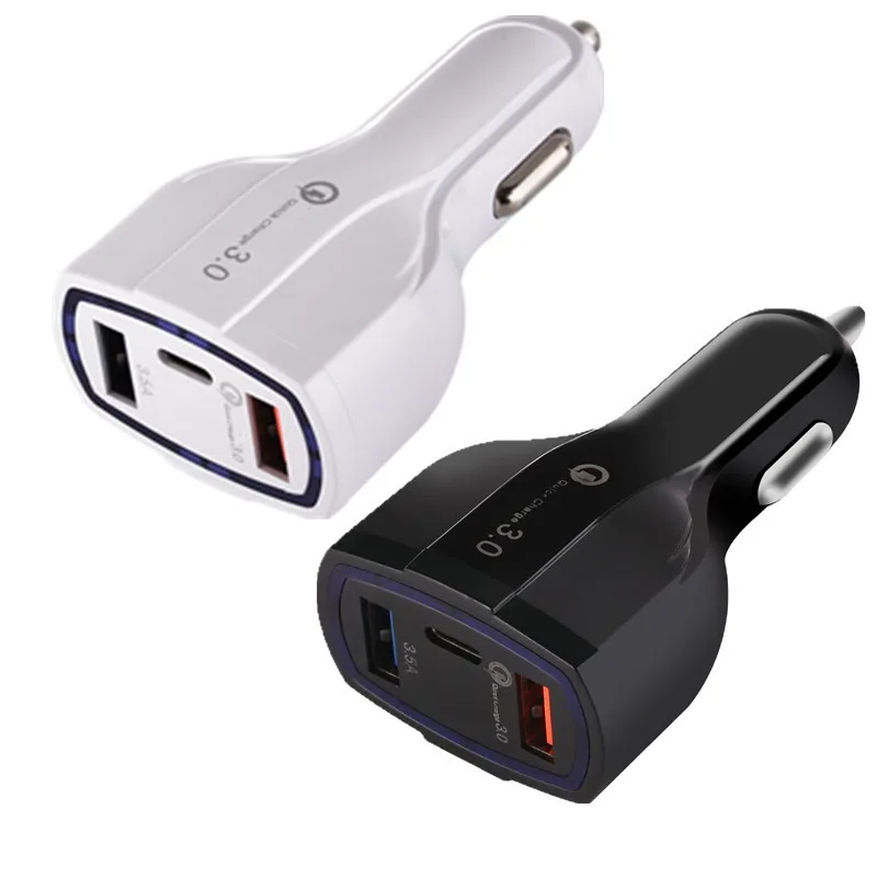 

10Pcs QC3.0 USB C Car Charger 3-Ports Quick Charge 3.0 Fast Charger for Car Phone Charging Adapter for iPhone Xiaomi Mi 9 Redmi