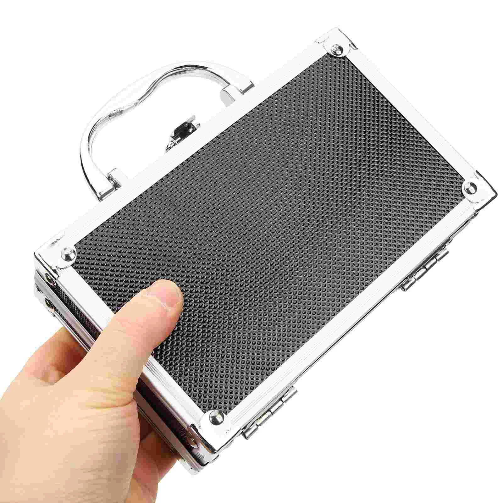 

Aluminum Case 7Inch Lock Metal Briefcase Ripple Foam Hard Aluminum Carrying Case Men Universal Portable Tool Case Laptop Luggage