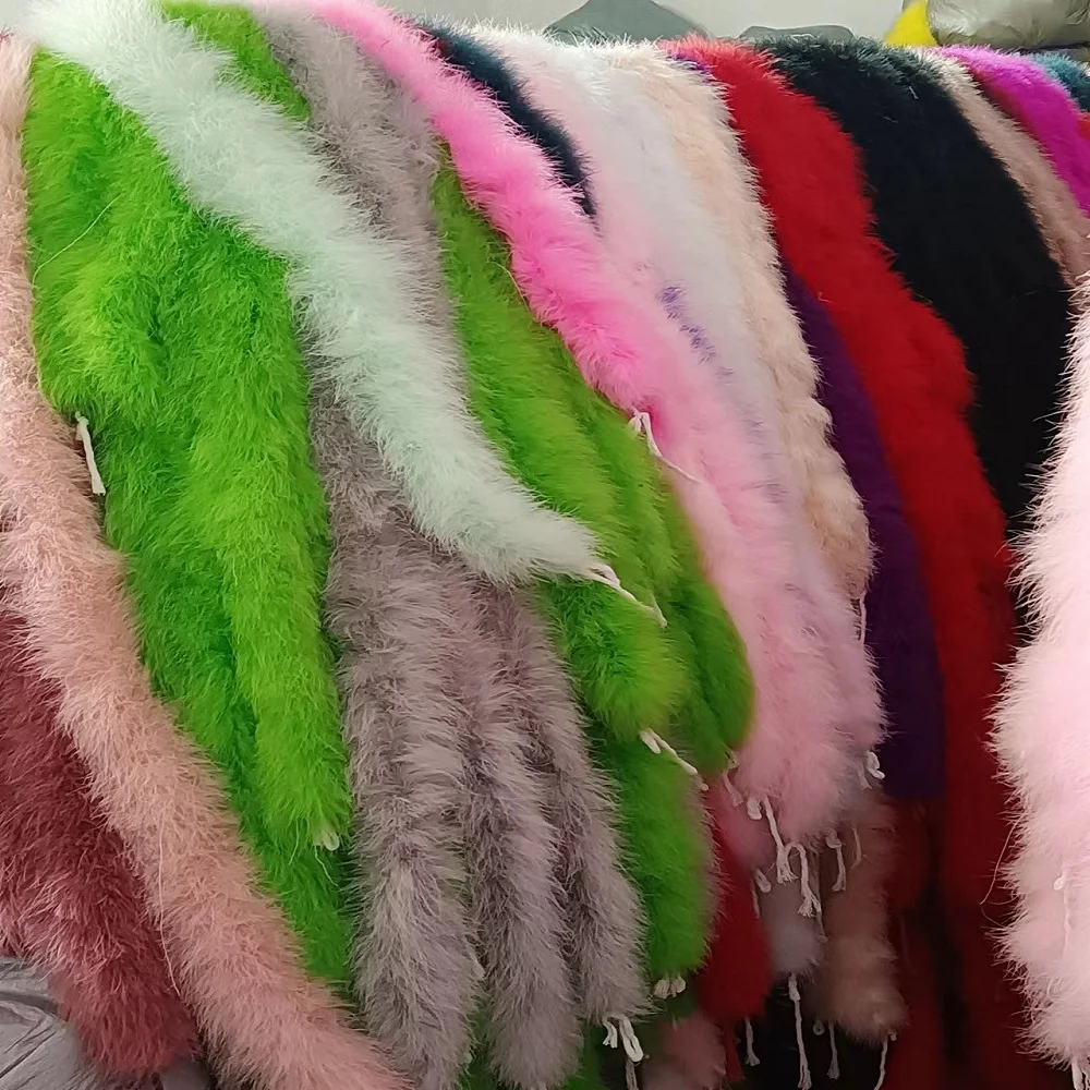 

2M Fluffy Turkey Marabou Feather Boa 50g Natural Turkey Marabou Plume Trims Scarf Boa Clothes Decoration Shawl Wholesale