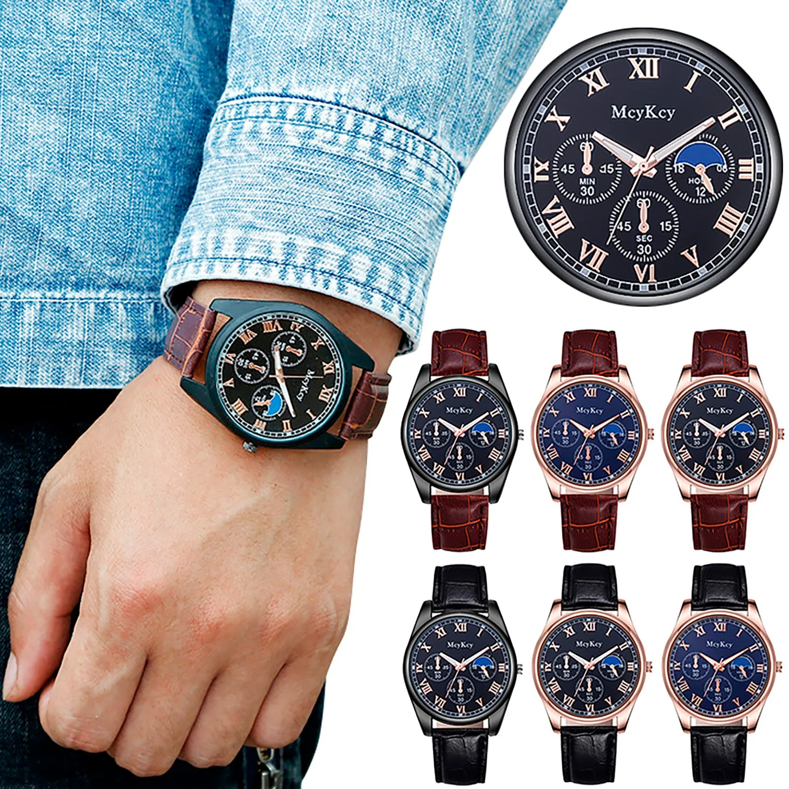

Men's Business Watch Quartz Leather Wristband Watch Gift Watch Exquisite Automatic Watch For Men Erkek Kol Satleri Relógio