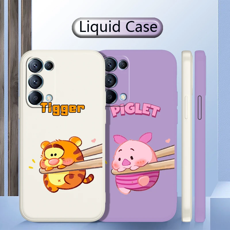 

Disney Tigger Winnie Pooh For OPPO Find X5 Pro X3 Pro X2 Neo 7Z 6 5 4Z 2Z SE Lite Pro 4G 5G Liquid Rope Silicone Phone Case