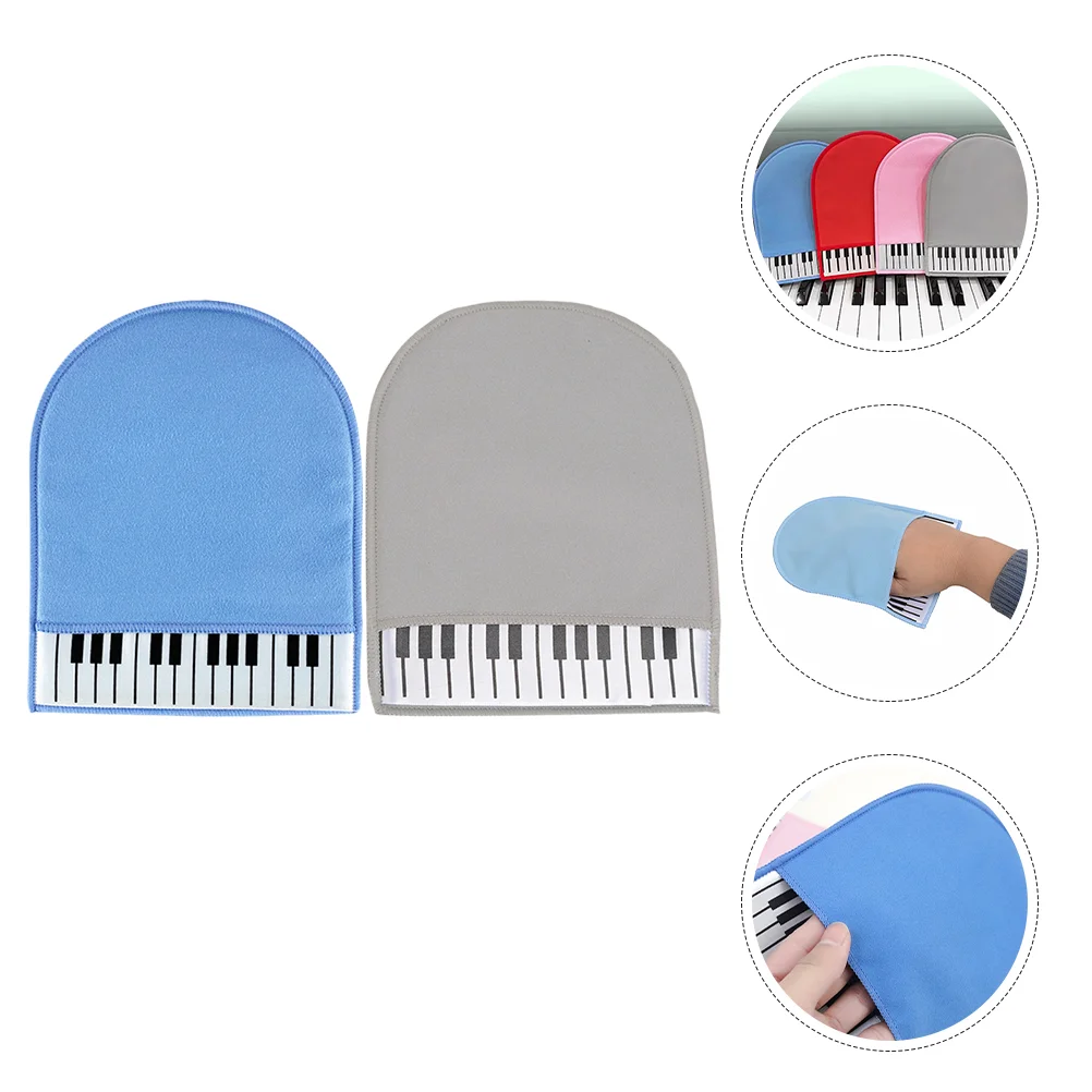 

2 Pcs Cleaning Gloves Mittens Piano Mitts Cleaner Double Sided Cloths Music Instrument