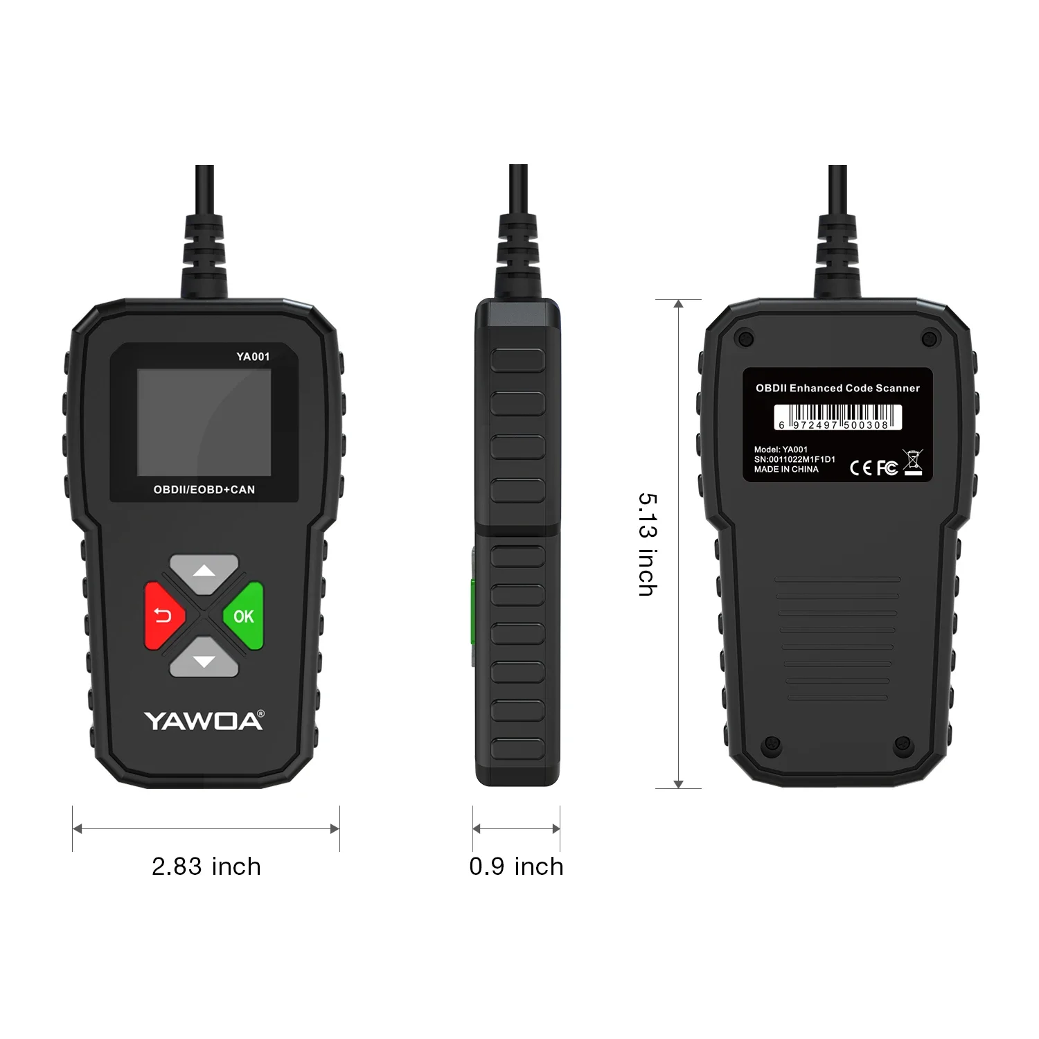 Сканер OBD2 YA001 Автоматические диагностические инструменты OBDII EOBD Code Reader 12 В