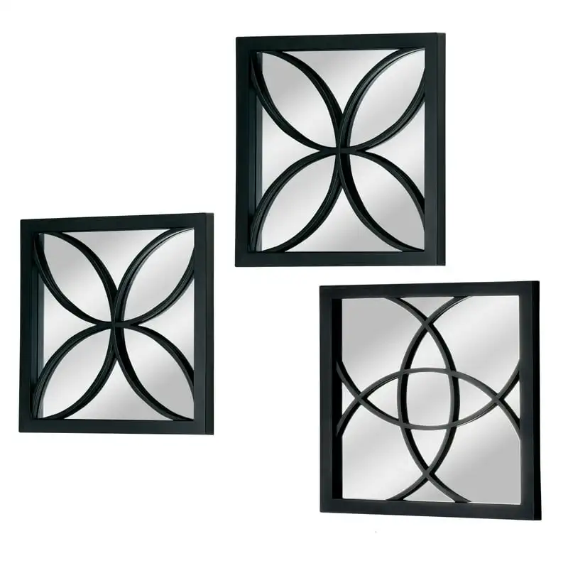 

Square Wall Mirror Black 10" x 10" Wall Home Décor Set of 3