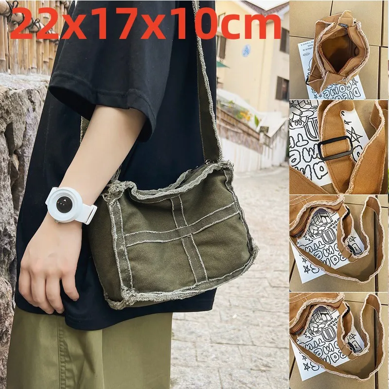

Women's Little Canvas Shoulder Bag Fashion Small Messenger Bag Retro Vintage Crossbody Bags Cute Zipper Purse for Girls Female