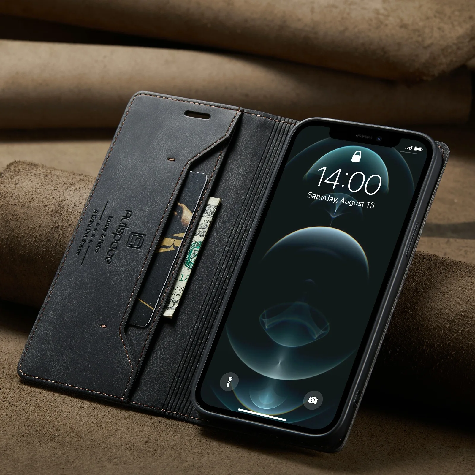 Caseme Original Flip Case For Iphone  13 12 Mini 11 Pro Xs Max Retro Magnetic Card Stand Wallet For Iphone 7 8 Plus Se 2020 Case