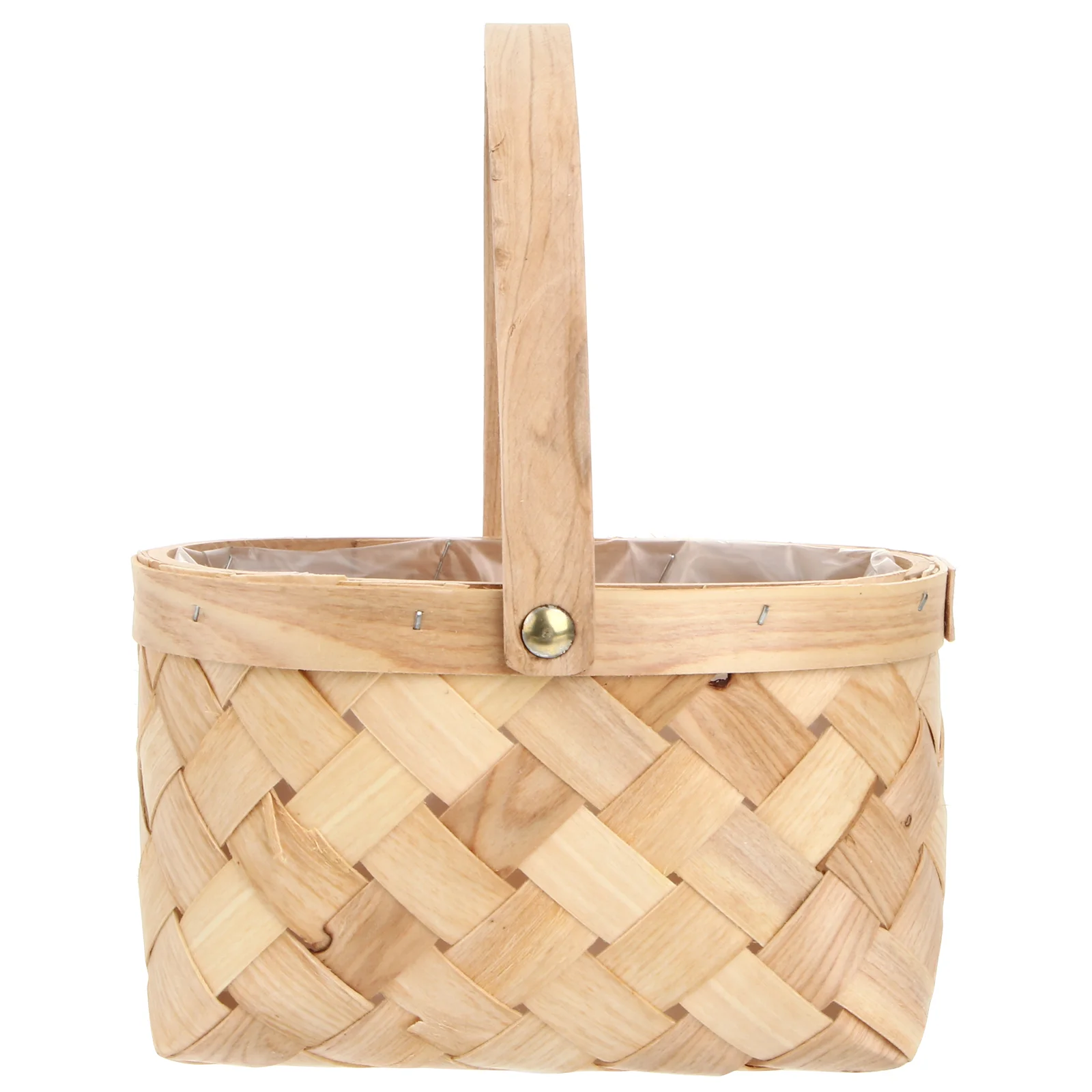 

Basket Storage Woven Handle Wicker Rattan Container Wooden Picnic Baskets Flower Easter Portable Houseware Fruit Willow Natural