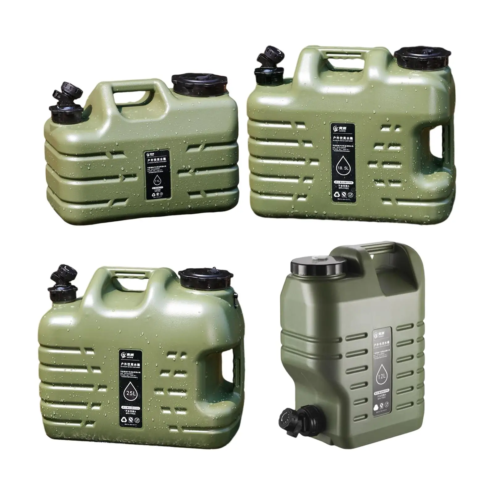 

Water Container with Faucet Water Storage Large Capacity Water Jug Water Bottle Carrier Bucket for Outdoor Survival Backpack BBQ