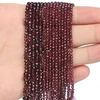 2 3mm natural faceted red garnet gemstones loose stone waist beads diy accessories for jewelry necklace bracelet earrings making