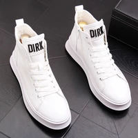 2022 mens high top shoes springsummer breathable martin mens height increasing insole white ankle boots casual white shoes
