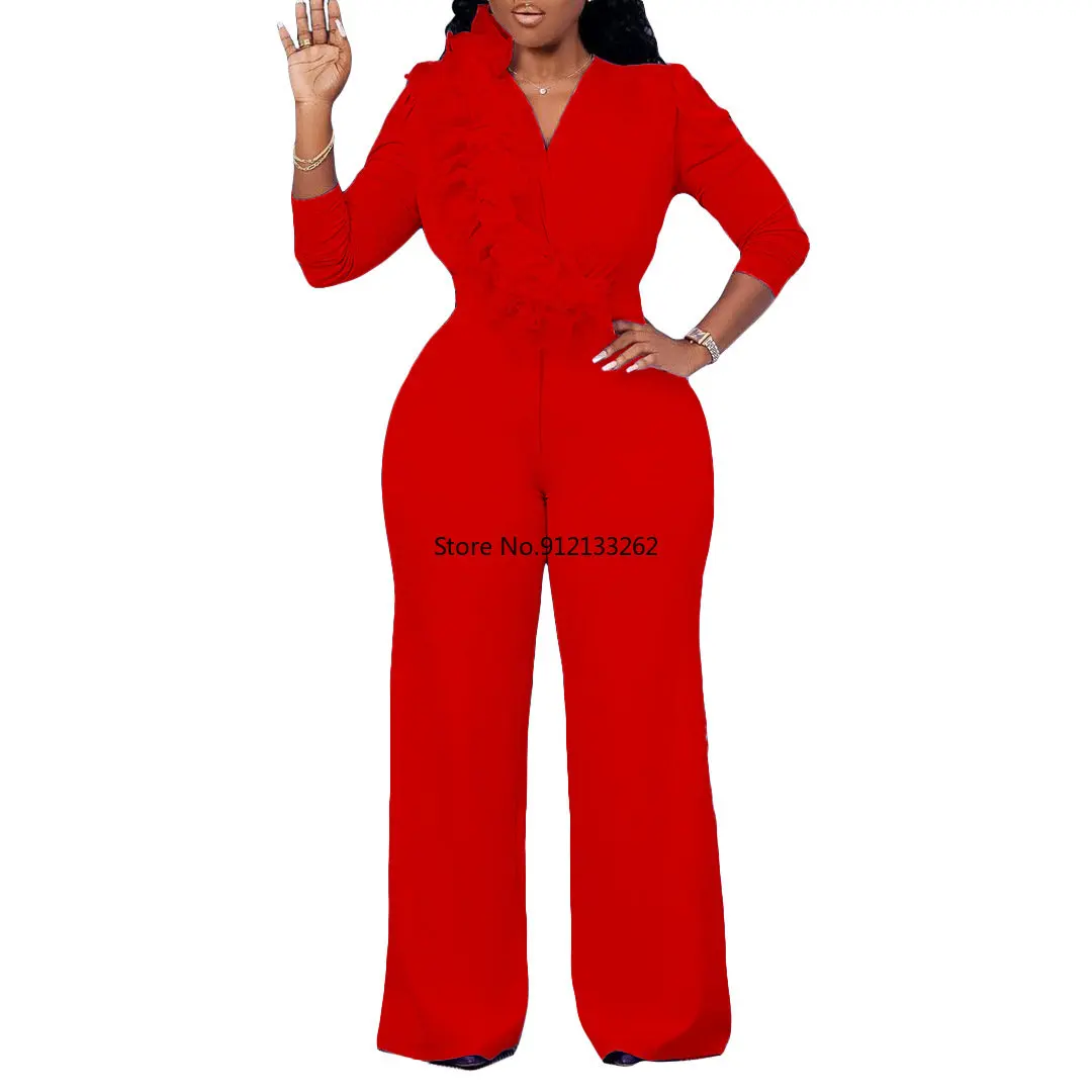 

African Jumpsuit Dresses For Women 2023 New Ladies Dashiki Long Sleeve Ankara Style Trousers Fashion Robe Africaine Jumpsuit