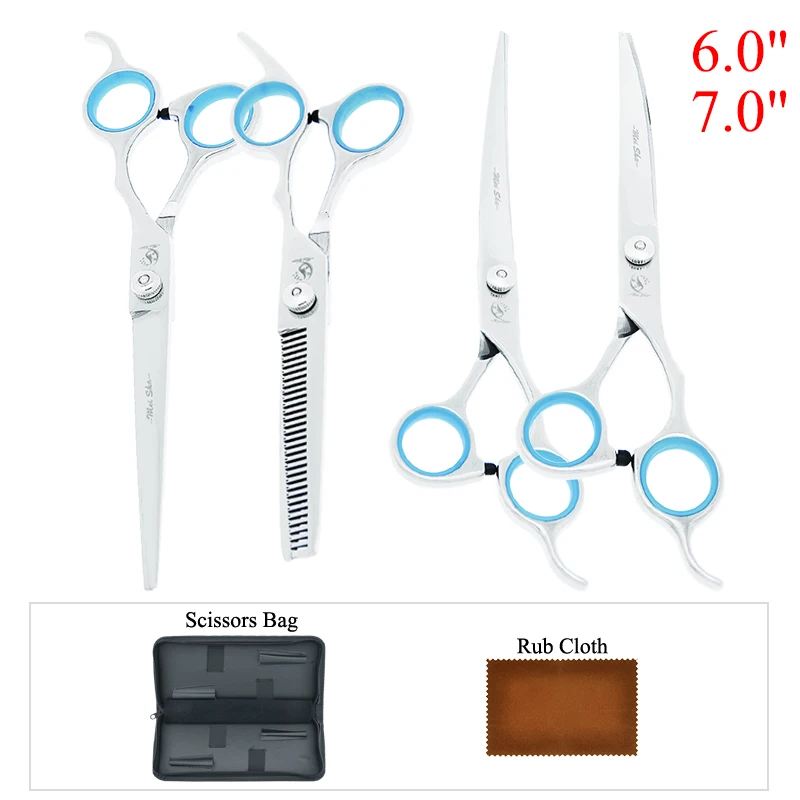 

6/7 inch Meisha Professioanl Pet Cutting Thinning Curved Hair Scissors Dog Cat Grooming Shears Kit Animal Barber Supplies B0010A