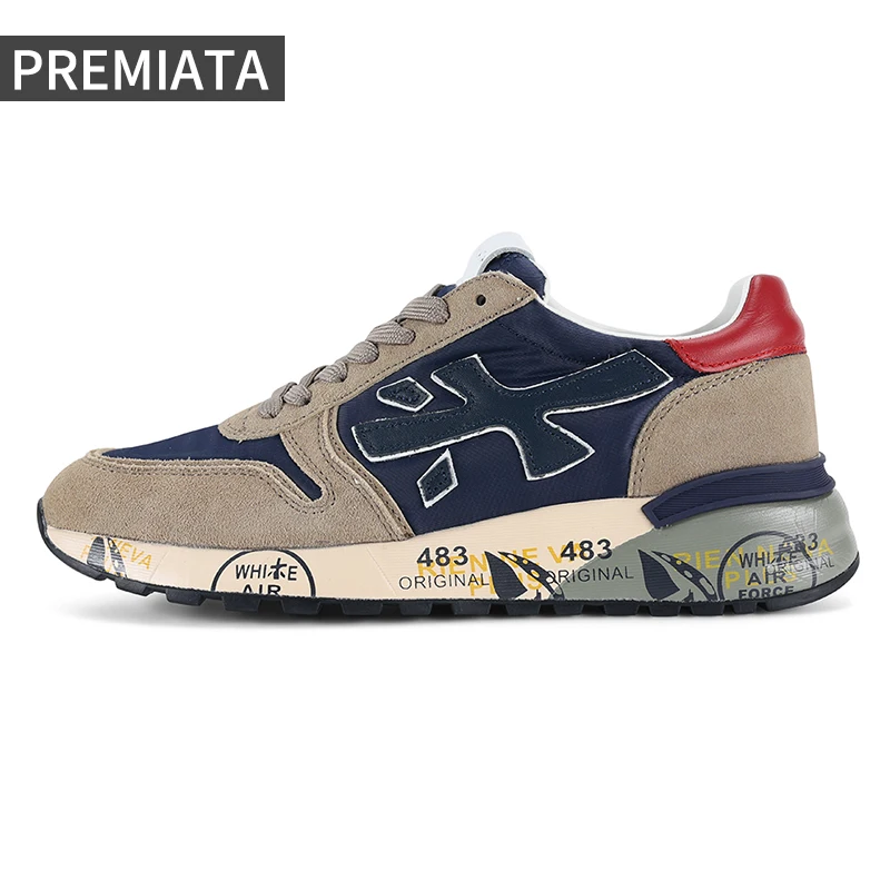 

PREMIATA Men's Shoes Retro Light Luxury Breathable Lightweight Thick-soled Sneakers Fashion All-match Casual Niche Running Shoes