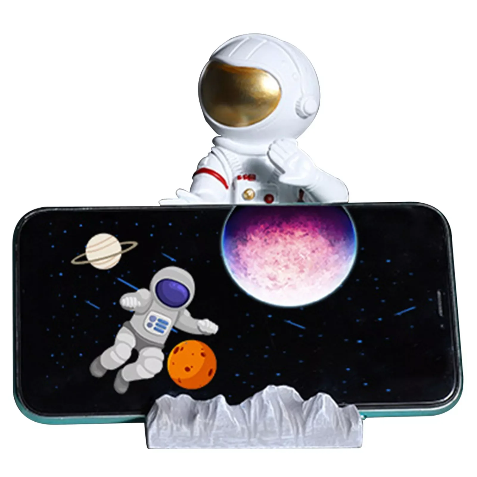 

Astronaut Mobile Stand Resin Spacemen Stand Figurine Ornaments Practical Desktop Astronaut Holder For Smartphones