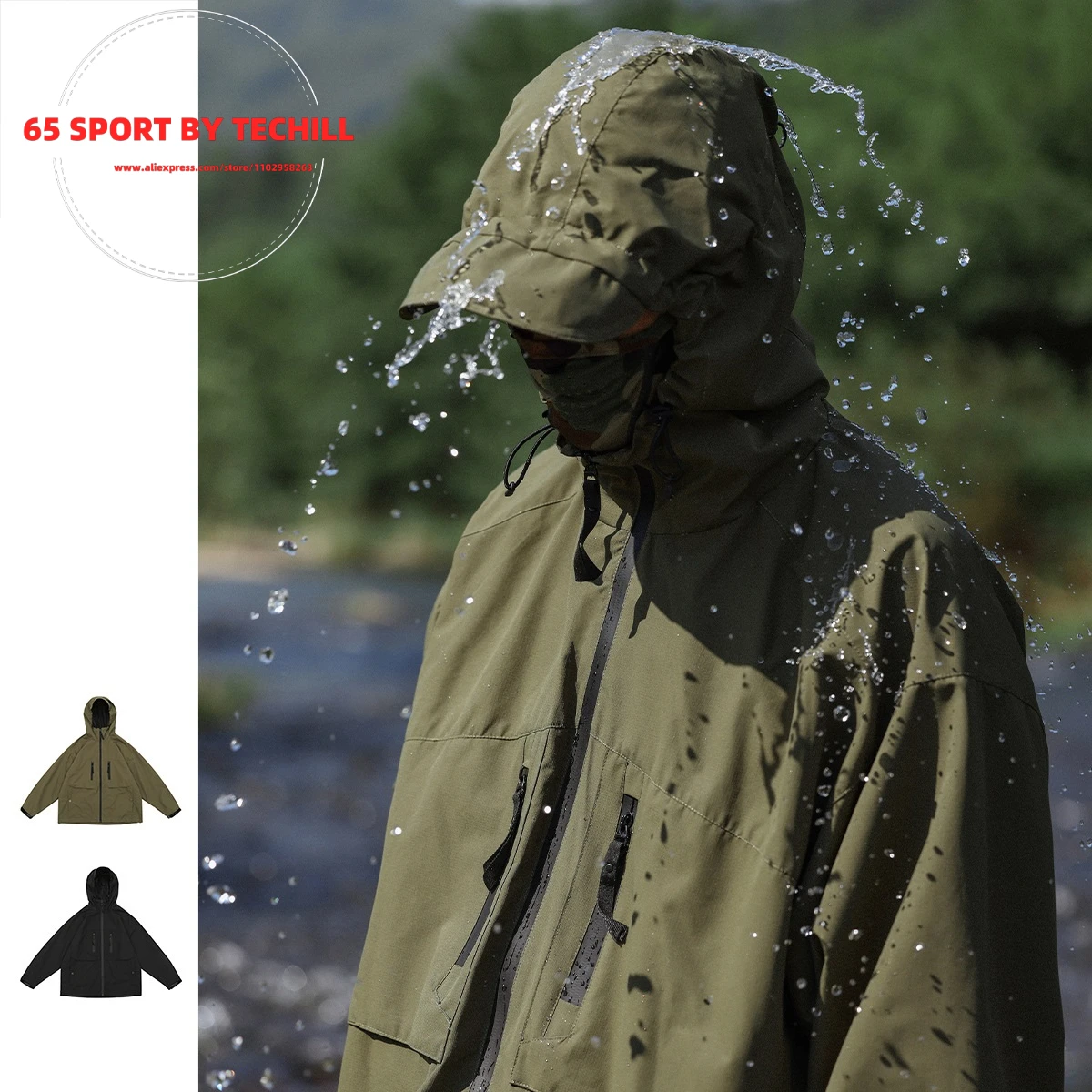 

Новый водонепроницаемый дышащий трехслойный сапоги куртка полиэстер легкий прочный дождевик Карманы Уличная водонепроницаемая одежда