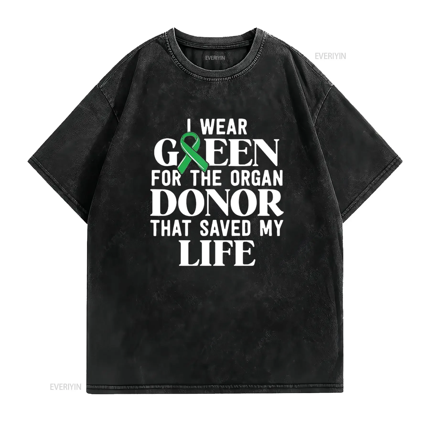 Фото Мужская футболка Kidney Transplant Survivor s Organ Donor Saved My Life, черная, XL, винтажная, смытая, слегка дизайнерская одежда, стильная №2