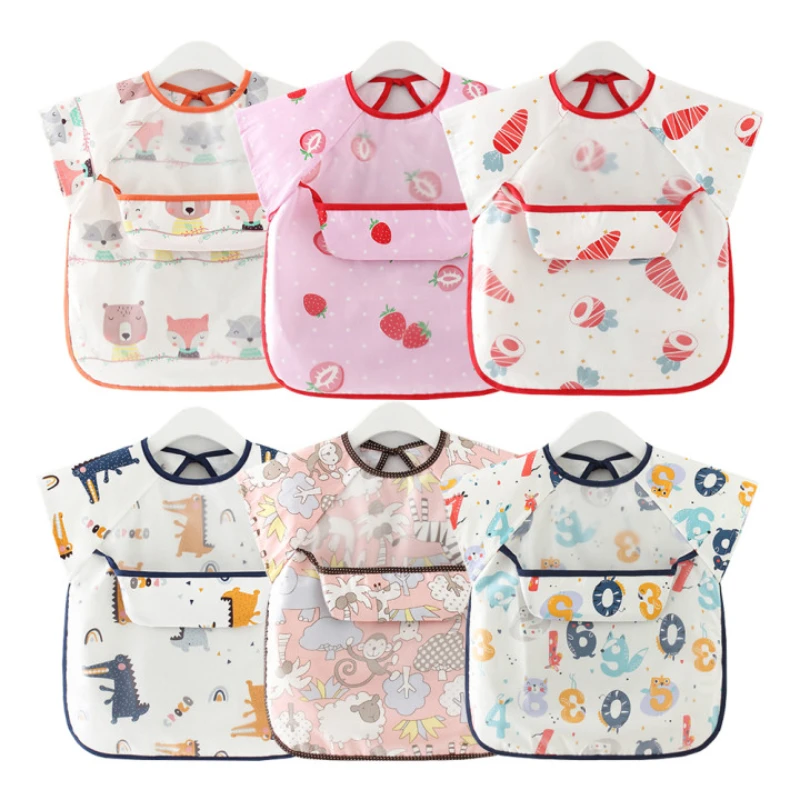 

Новый мультяшный водонепроницаемый слюнявчик для младенцев Фартук Карманный слюнявчик для младенцев мальчиков девочек слюнявчик хлопков...