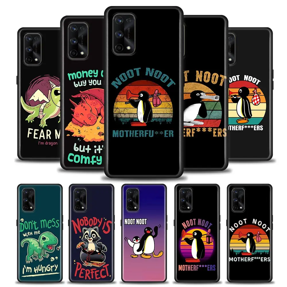 

Funny Cute Penguin Loong Dinosaur Anime Phone Case For Oppo Realme XT GT GT2 5 6 7 7i 8 8i 9i 9 C17 Pro SE Master Neo2 3 Cover