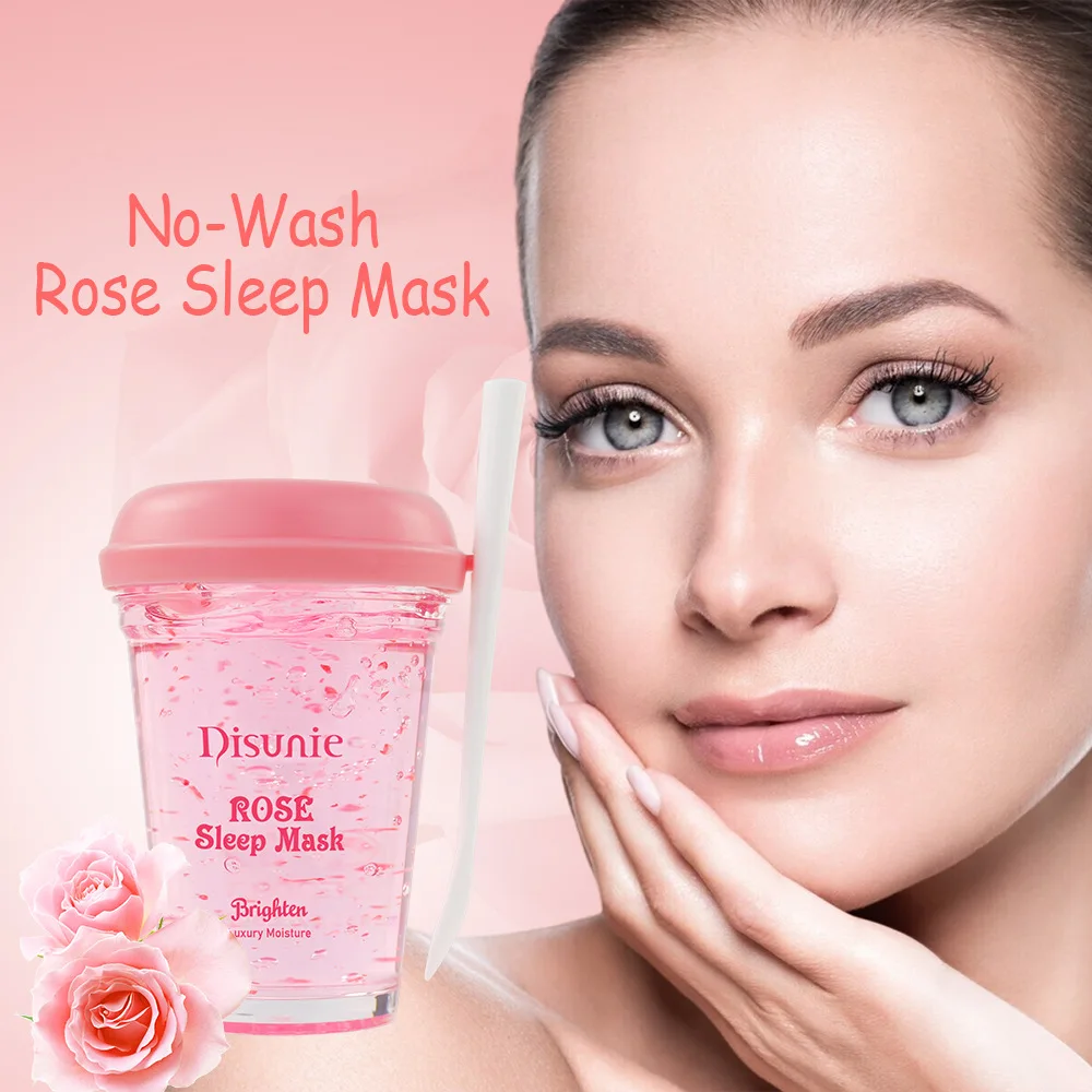 

Rose Flower Sleeping Mask Disposable Moisturizing Brightening Mud Mask Shrink Pores Skin Care Products Face Mask Facial Care