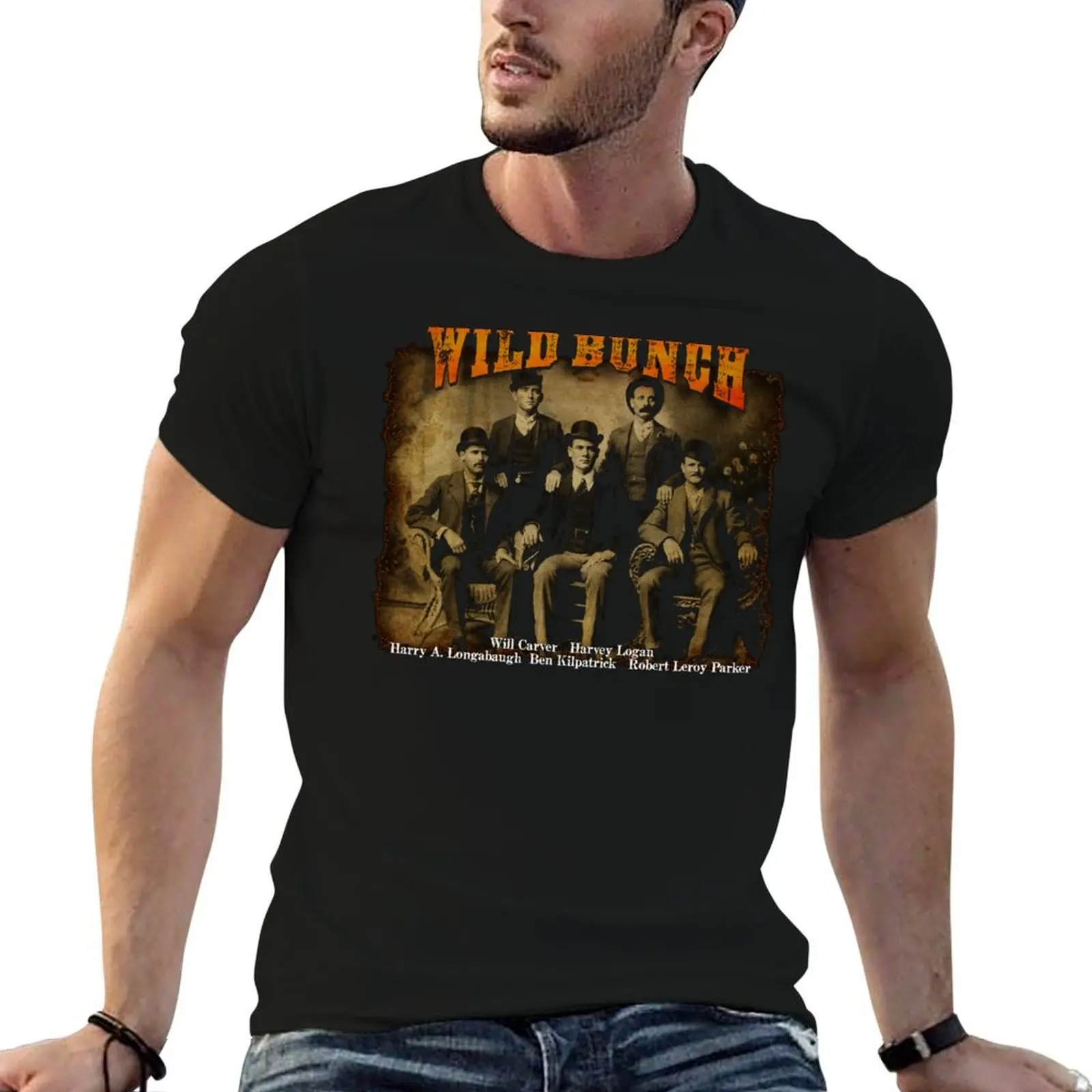 Фото Футболка Wild Bunch от Butch Cassidy's Wild Bunch, базовая футболка с короткими рукавами для повседневной носки №1