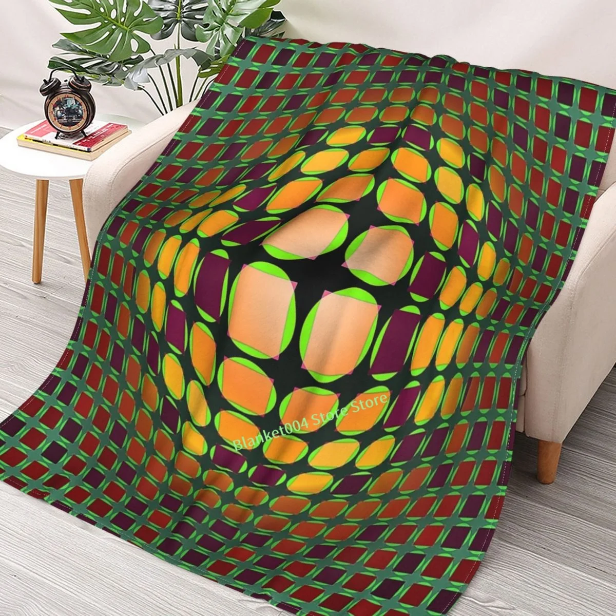 

Victor Vasarely Homage 93 Throw Blanket 3D printed sofa bedroom decorative blanket children adult Christmas gift