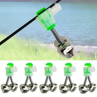green fishing accessories sea fishing tip clip bells twin bell rings fishing bite alarms fishing rod bell rod clamp