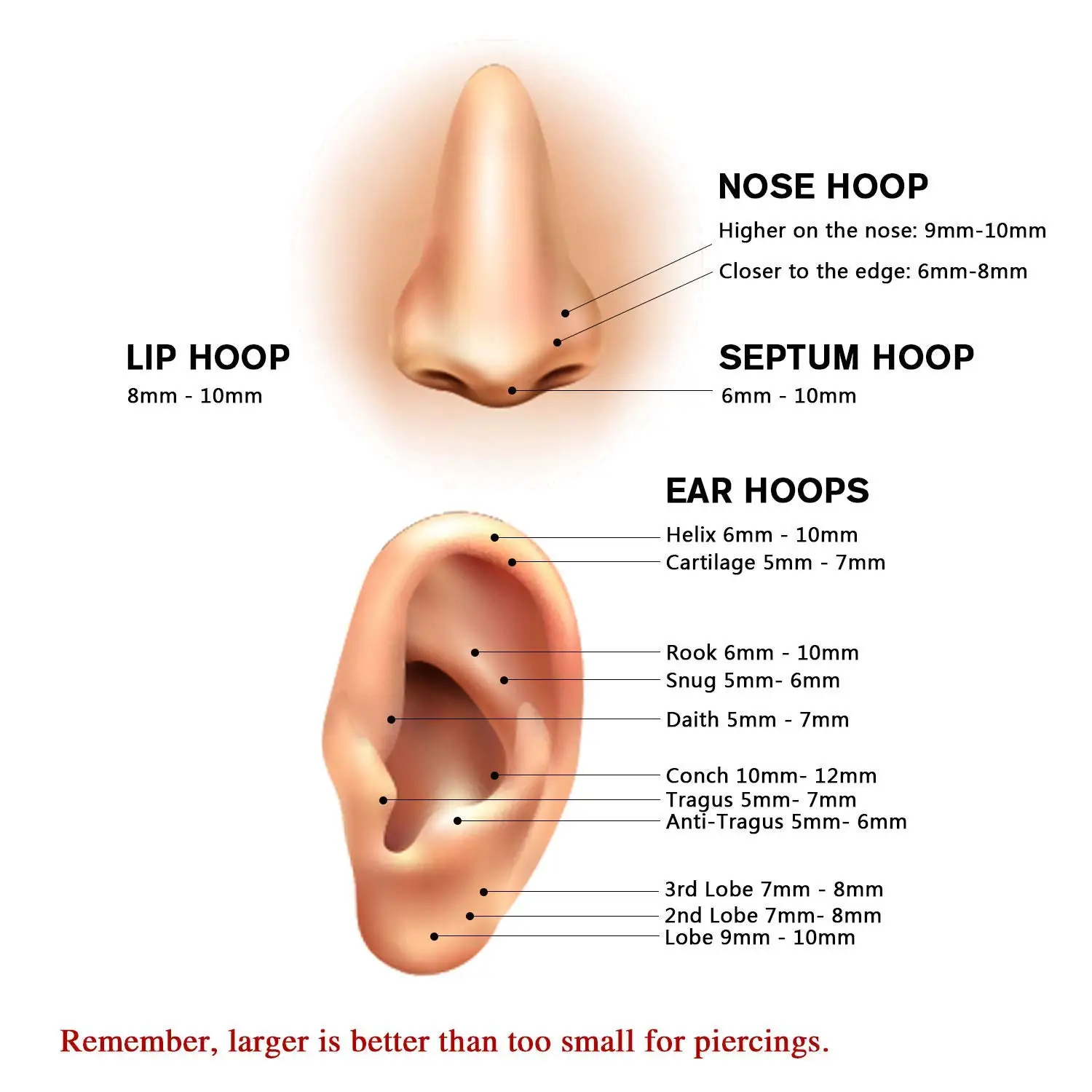 2pcs Titanium Zircon Septum Clicker Piercing Helix Nose Rings Double Hoops Ear Studs Cartilaged Tragus Helix  Body Jewelry