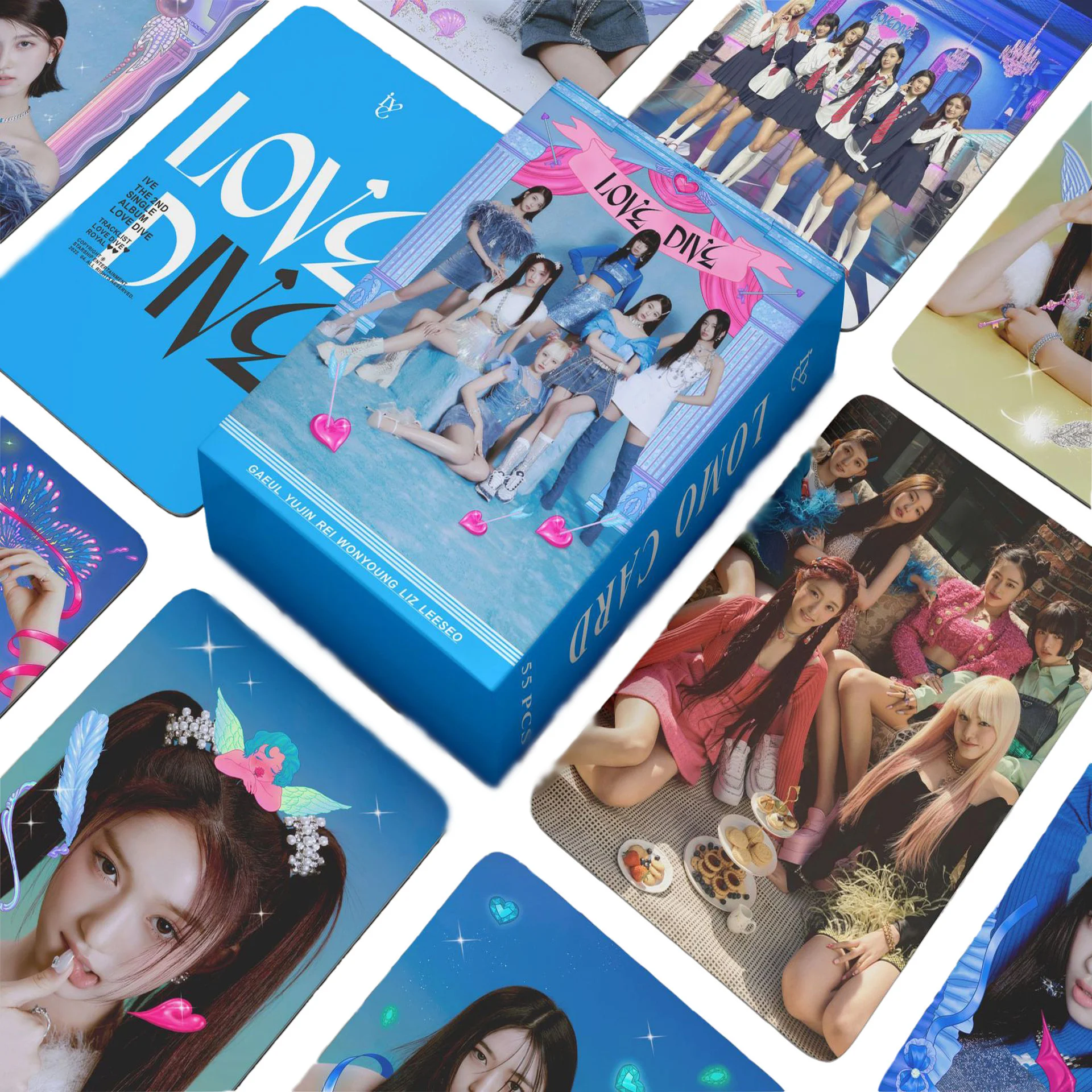 

55pcs/set Kpop IVE GI-DLE LE SSERAFIM ITZY TWICE Kep1er NMIXX STAYC Fromis9 MAMAMOO HO MY GIRL MOMOLAND Lomo Cards Fans Gift