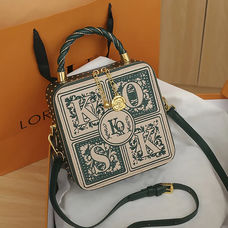 

2023 New Spring Summer Leather Handbag Women's Fashion Print Shoulder PU Underarm Bag Designer Girls Purse Versatile