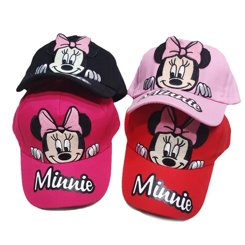Фото Бейсболка Disney Minnie Mickey с персонажами аниме, хлопково-полиэстеровая, с мультяшным рисунком, подарок на день рождения для детей №1