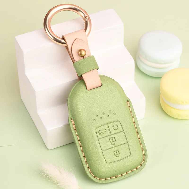 

Luxury Soft Real Leather Car Key Cover Case for Honda 3 Button Accord Civic Fit Crider Remote Keyring Shell Fob Bag Accessories