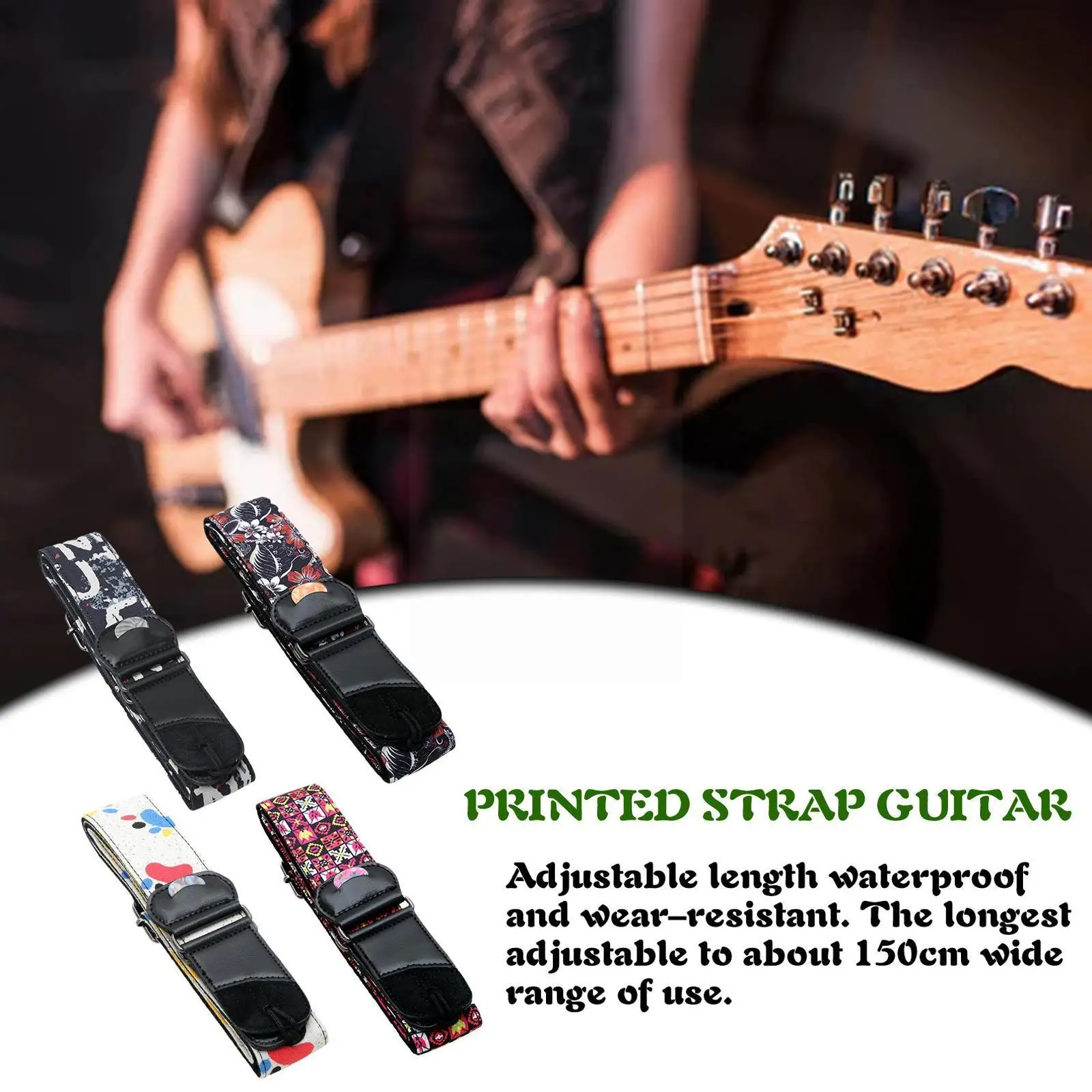 

Fahsion Denim Guitar Strap Adjustable Soft Leather Color Guitars Electric Musical 3 Accessories Belt Webbing Bass Acoustic W4D4