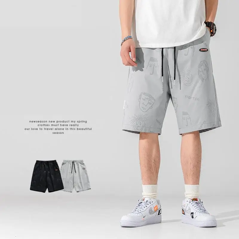 

Men's 2022 Summer New Trendy Brand Shorts Men's Full Print Loose Sports And Leisure Five Points Pants