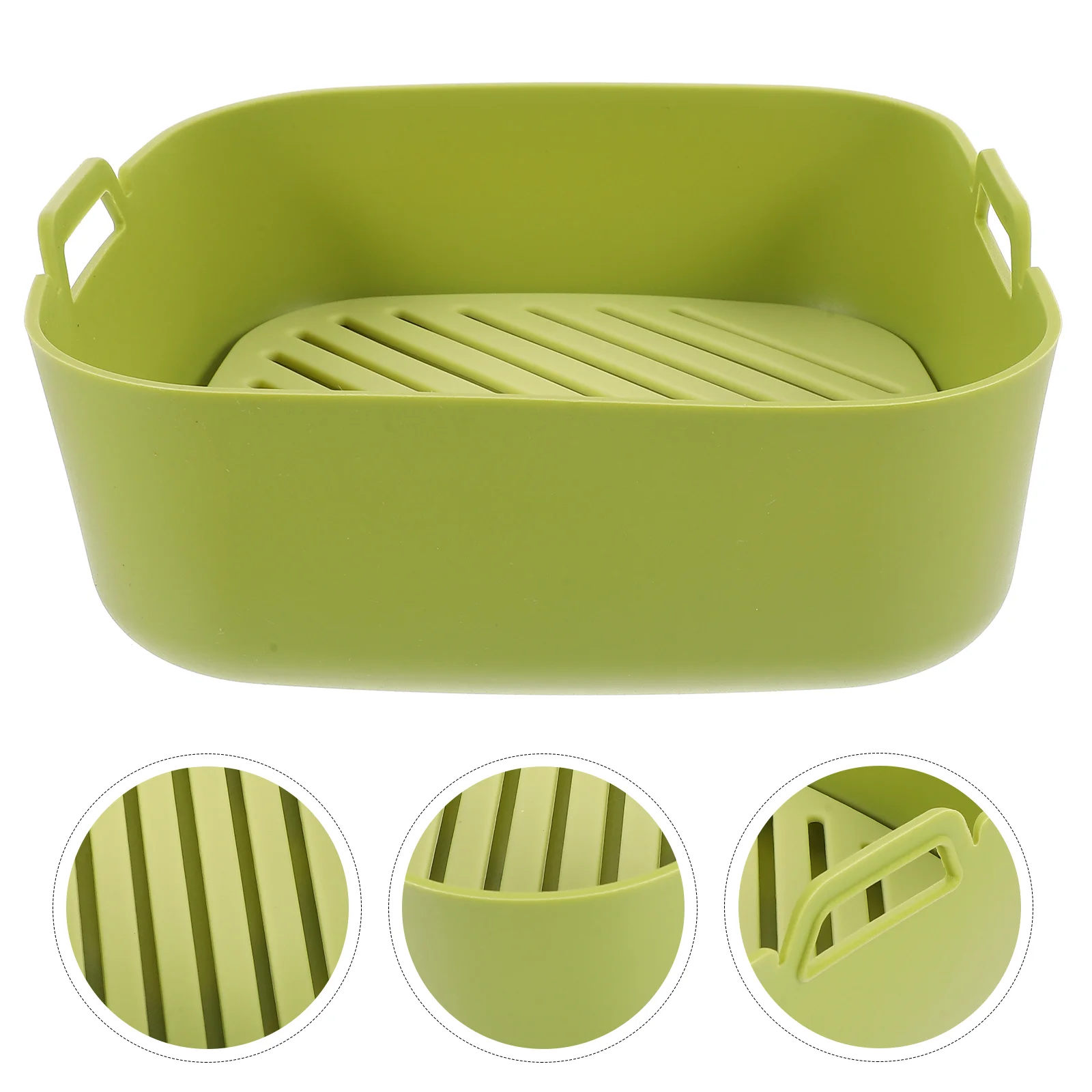 

Air Fryer Basket Pan Silicone Cooking Pot Pad Reusable Replacement Oven Crisper Cake Pizza Baking