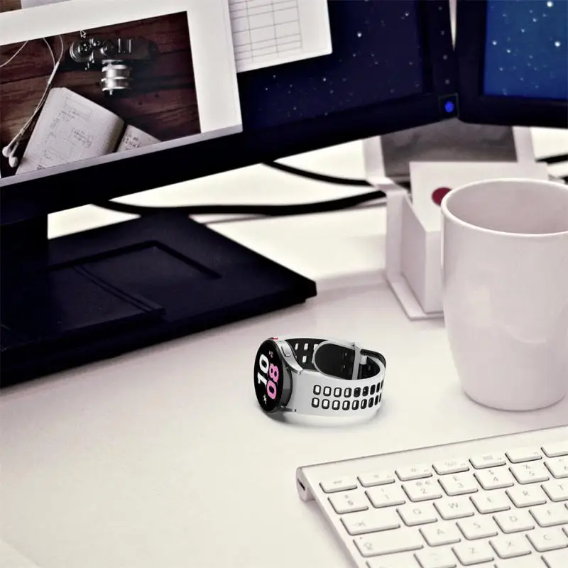 

Two-color Silicone Strap For Samsung Galaxy Watch 4 Sports Wrist Strap Smartwatch Bracelet Soft Silicone Watchband Strap Band