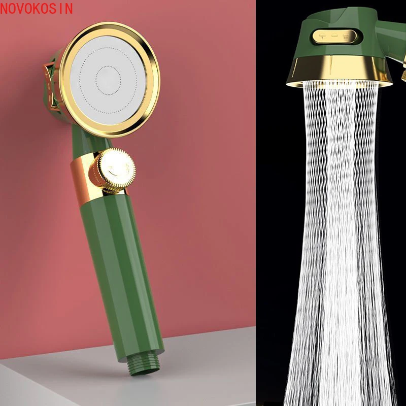 

Bath Shower Adjustable Jetting Shower Head with Small Fan High Pressure Saving Water Bathroom Shower SPA Nozzle