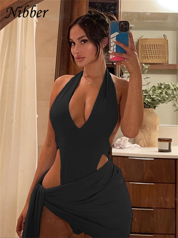 Сексуальная Пляжная одежда Nibber для отпуска базовое бикини боди юбка комплект из