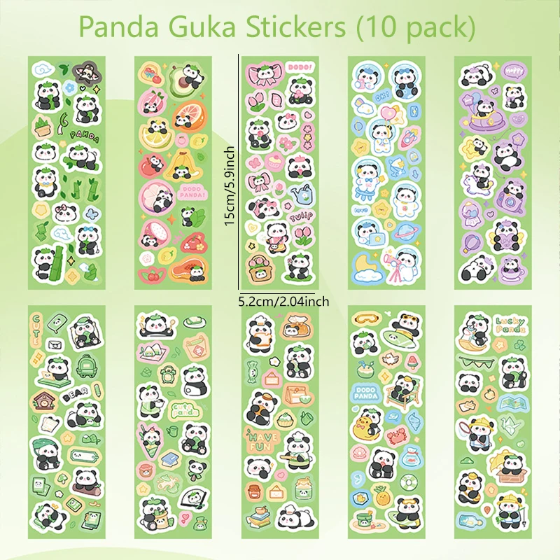 

Набор наклеек XIURAN с капибарой и пандой 10 шт