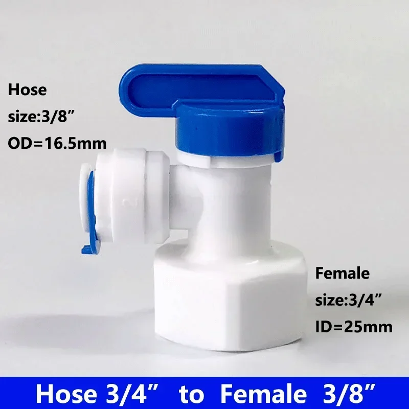 

Пластиковый шаровой кран RO 1/4" 3/8" для аквариума