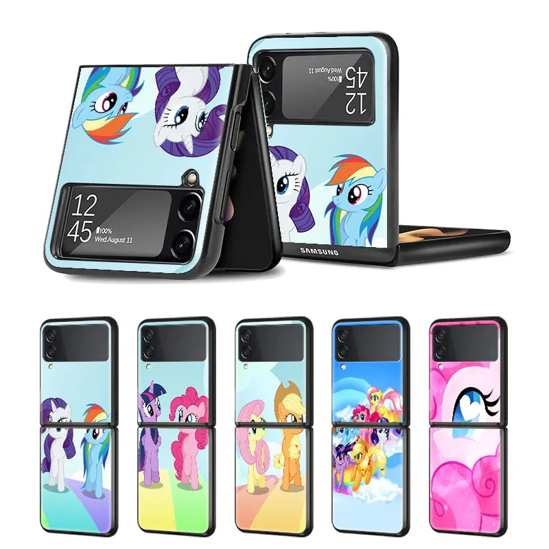 

Cover Phone Case for Samsung Galaxy Z Flip Flip3 5G Shell Coque Soft Luxury Funda Fashion Original Trend My Little Pony Friends