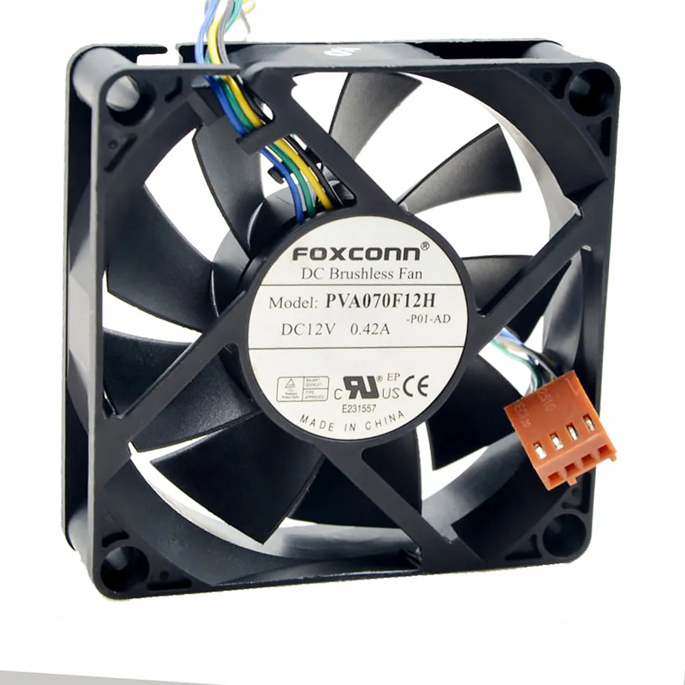 Для Emacro для Foxconn PVA070F12H -M01-AB DC 12V 0.42A 4-проводной 70x70x20 мм вентилятор охлаждения сервера