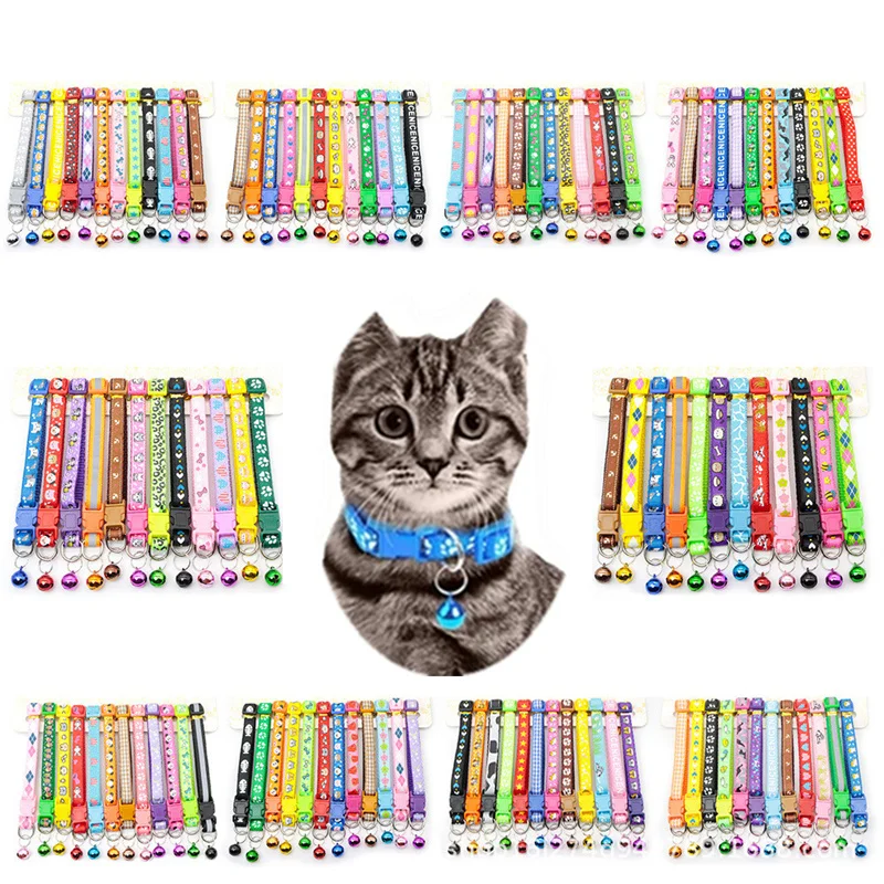 

Cute Pet Pattern Small Dog and Cat Collar with Bell Adjustable Bowties Dog Bow Ties DIY Band Pet Supplies Puppy Accessories