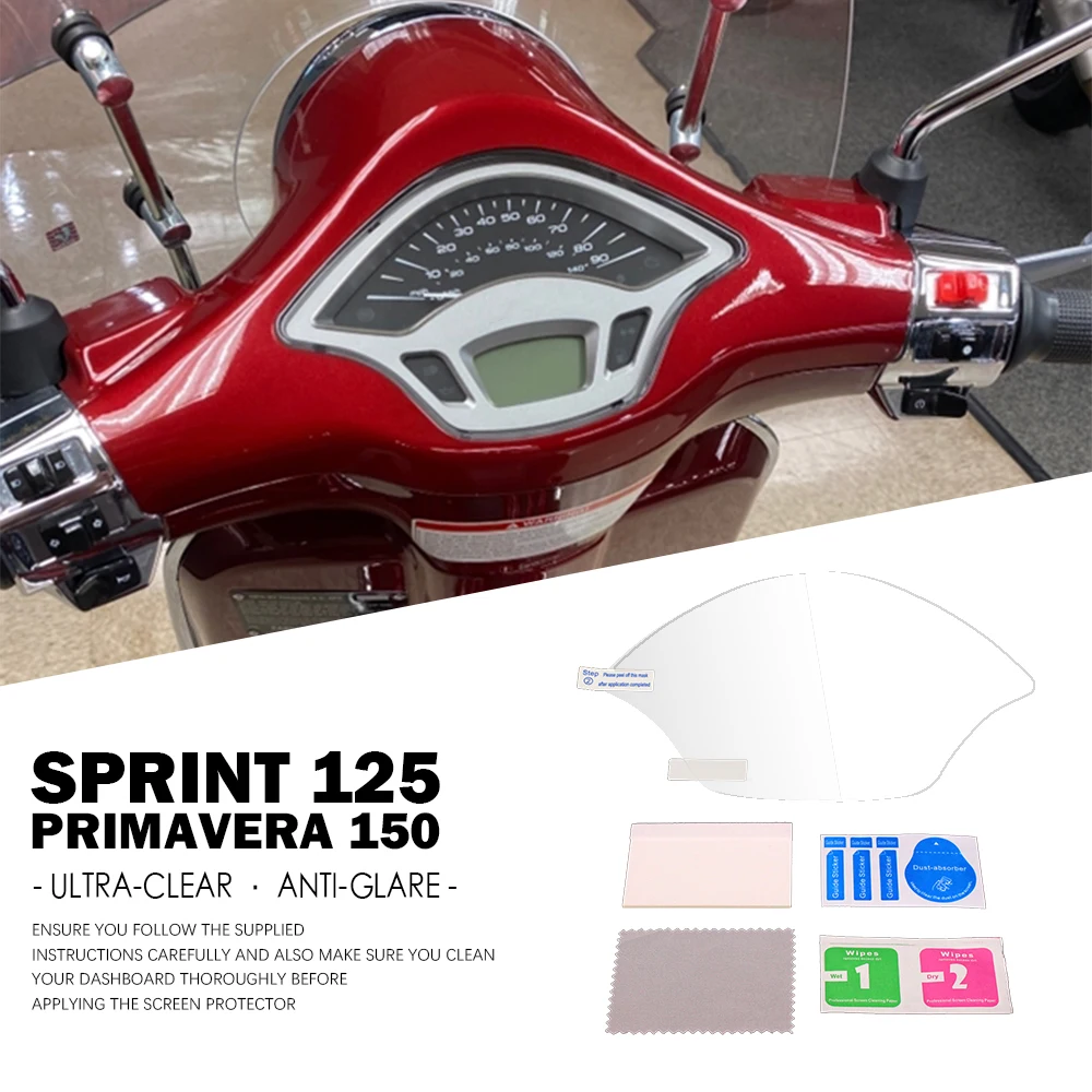 Motorcycle Instrument Protection Film for Vespa Primavera 150 Accessories Scratch Cluster Screen TFT LCD Sprint 125 2014-2019