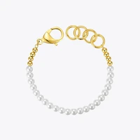 enfashion pearl beads bracelets for women gold color stainless steel bracelet 2020 fashion jewelry gift pulseras b202211