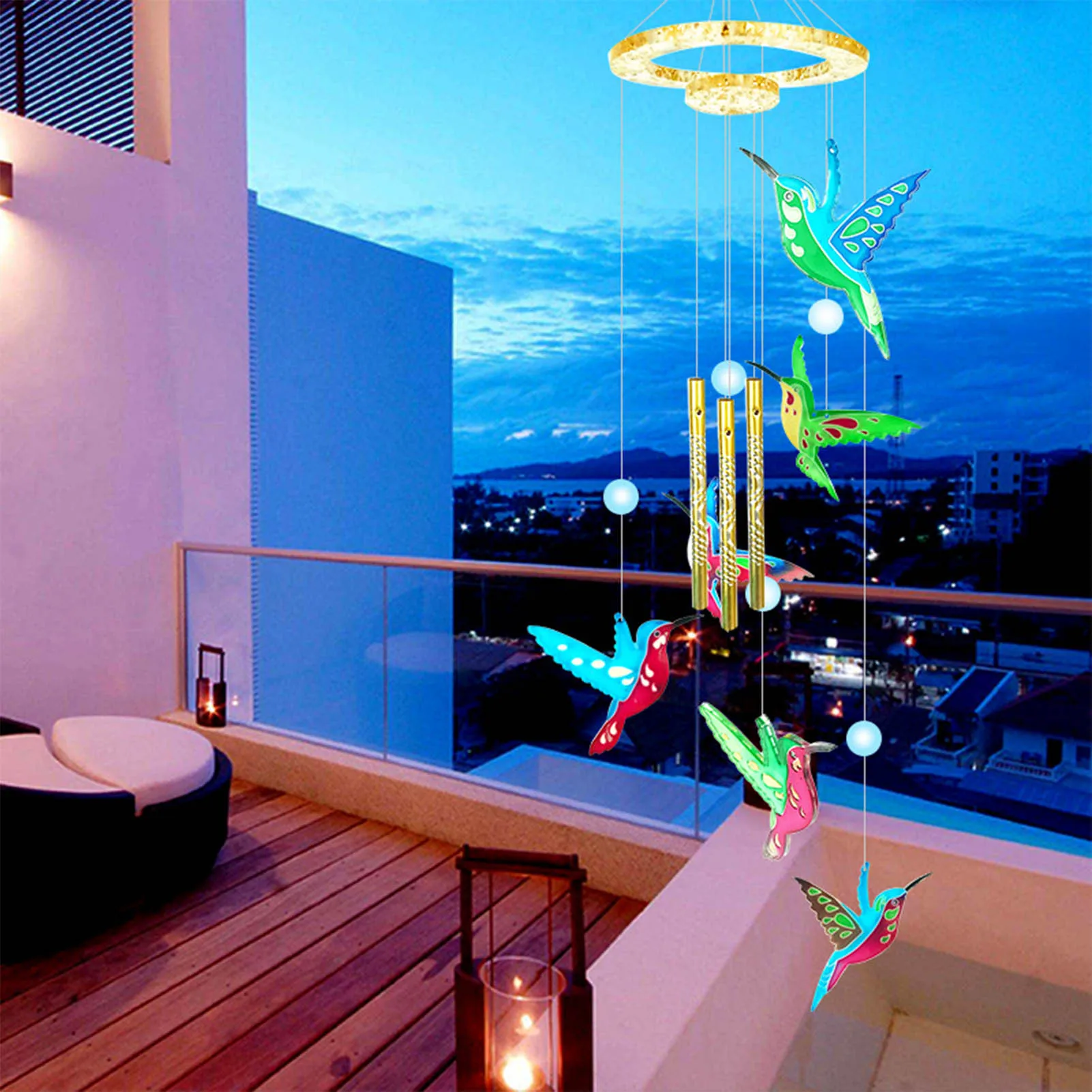 Мягкая прочная подвеска-колокольчик с колибри из силикона и смолы | Аксессуары