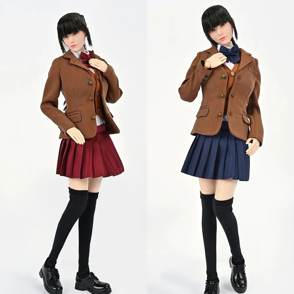 

TCT-022 2 Colors 1/6 Girl Western School JK Uniform Female Suit Shirt Pleated Skirt Set Clothes Model Fit 12'' Action Figure