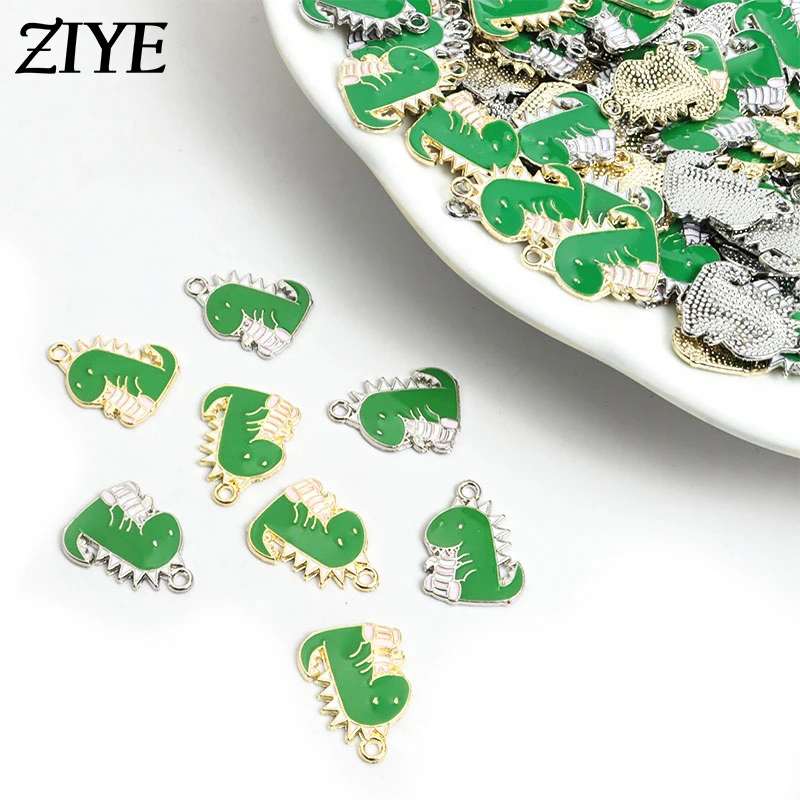 

10pcs 15*20mm Enamel Dinosaur Charm for Jewelry Making Fashion Earrings Pendant Necklaces Bracelet Alloy Charms Diy Accessories