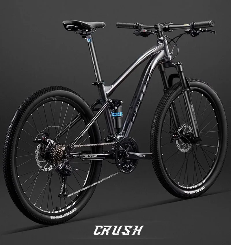Горный велосипед с мягким хвостом и двойным амортизатором 24/26/27 дюйма