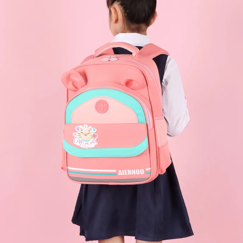 Grade 2-6 Primary Children Cute Cat Dog Ear Backpacks New Fashion Girl Boy Cartoon Lightweight Schoolbags Kids Fashion Backpack
